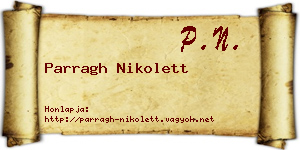 Parragh Nikolett névjegykártya